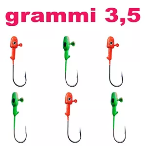 Testine Piombate Amo Da Pesca Spinning Artificiali Teste Piombate Jig gr. 3,5 - Foto 1 di 1