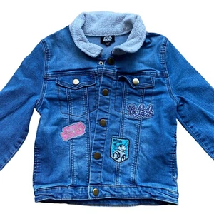 Giacca di jeans bambina taglia grande 10/12 Star Wars toppe denim Disney - Foto 1 di 6