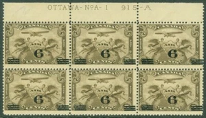 EDW1949SELL : CANADA 1932 Scott #C3 Top P/B of 6. Very Fine-Fine, MNH. Cat $200. - Picture 1 of 2