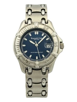 Reloj de vestir Kenneth Cole New York KC3063 esfera azul acero inoxidable pulsera de eslabones Foto 1 de 4