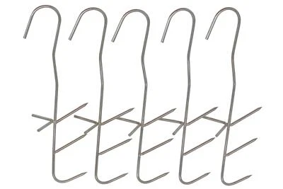 A&N 10 Stück Räucherhaken Fleischerhaken Räuchern smoking hooks 3-fach 20cm