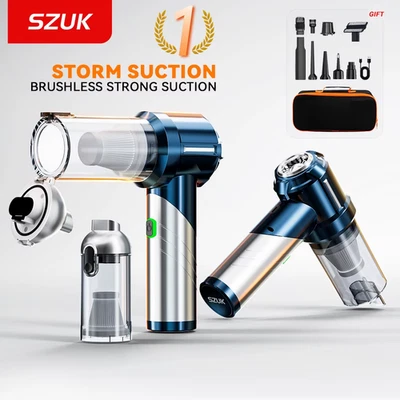 Car Vacuum Cleaner Powerful Cordless Blower HandHeld Foldable Portable Mini Wire - Image 1 of 4