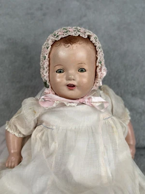 Paño de composición vintage Arranbee Dream Baby años 30 boca abierta dientes Foto 1 de 4