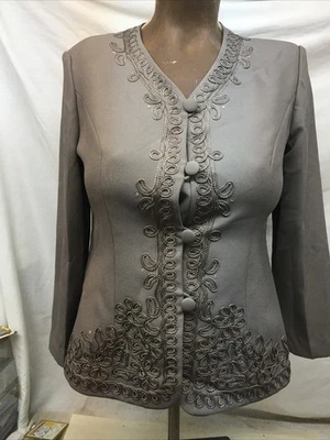 Chaqueta Traje Che Studio Bordada Con Cuentas Talla 10 Elegante Ropa Ministerial De Colección Foto 1 de 4