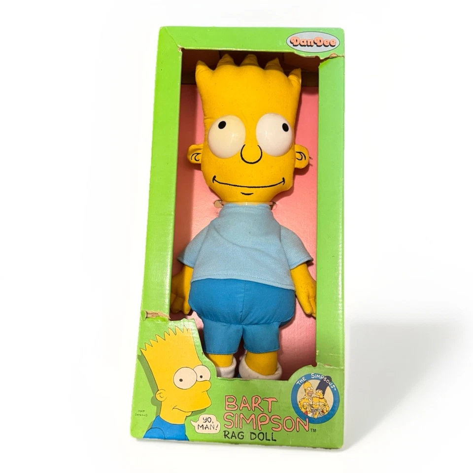 Muñeca de trapo coleccionable Bart Simpson vintage años 90 nueva en paquete por Dan dee Foto 1 de 4