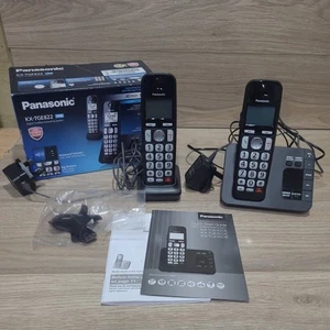 Panasonic KX-TGE822 Twin Digital Cordless Handsets Call Blocker Caller ID Boxed - Zdjęcie 1 z 9