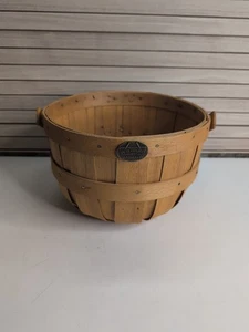 Peterboro Basket Co Vintage runder Korb mit Griff. Made in USA. - Bild 1 von 13