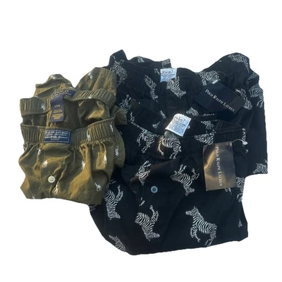 Lote 3 Nuevos Polo Ralph Lauren 100% Algodón Boxers L 2 Cebra 1 Poni Foto 1 de 4