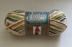 I Love This Cotton PRINT Yarn HARVEST HUES #362 White Green Orange Gray, 3 oz. - Picture 1 of 6