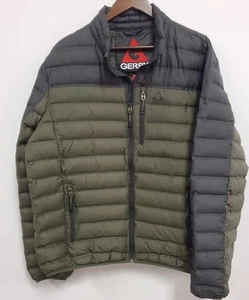 Gerry Mens Down Puffer Coat Size M Green Colorblock Outdoors Lightweight Winter - Picture 1 of 8