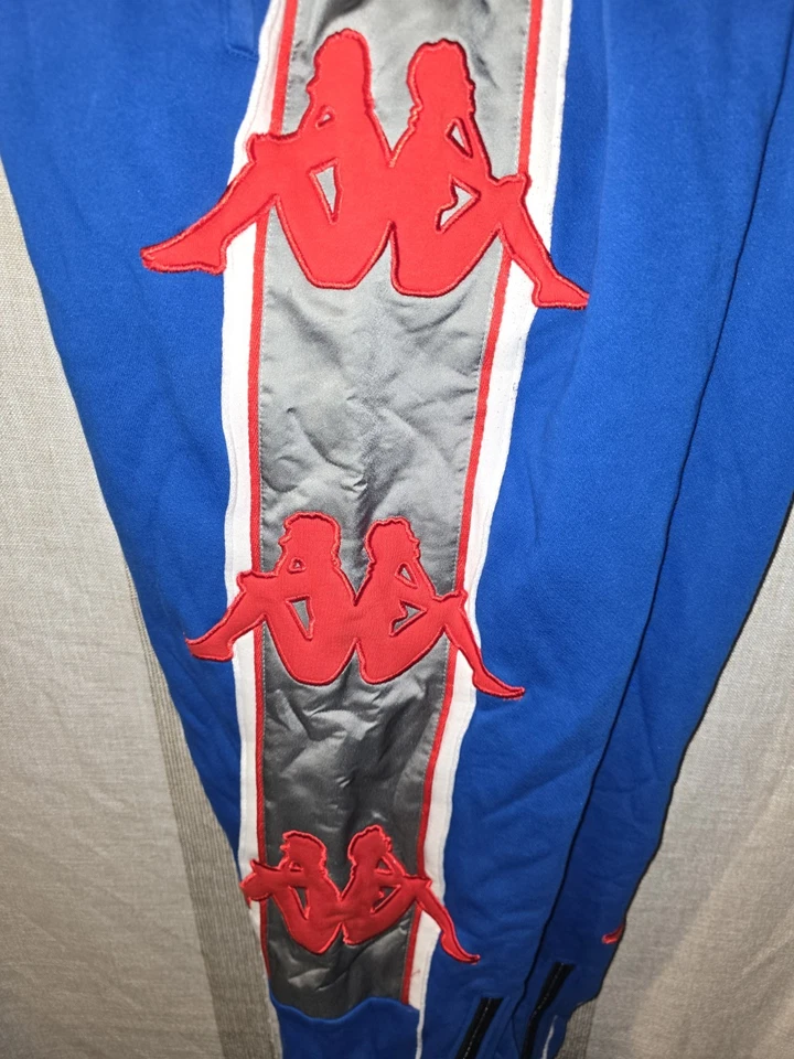 Pantalones/fondos de entrenamiento Kappa estilo vintage raros rojo blanco azul Foto 1 de 4