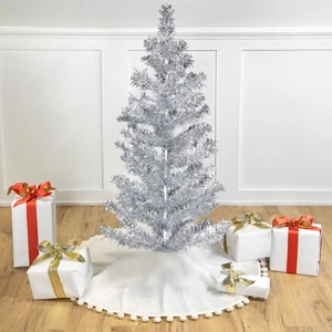 Northlight Artificial Tinsel Christmas Tree - 3' - Silver - Unlit - Picture 1 of 6
