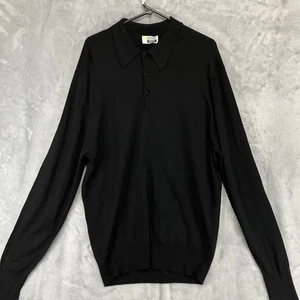 Jersey John Smedley for Reiss para hombre negro manga larga lana cuello XL - Imagen 1 de 8