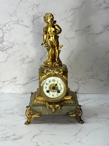 Seltene Waterbury figürliche Kaminuhr - Bild 1 von 10