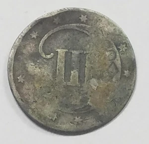 ND Silver 3 Cent Silver Piece | Silver | New Orleans | Circulated - Picture 1 of 3