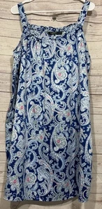 Ralph Lauren blaues Paisley ärmelloses Kleid Damen Gr. Large " - Bild 1 von 3
