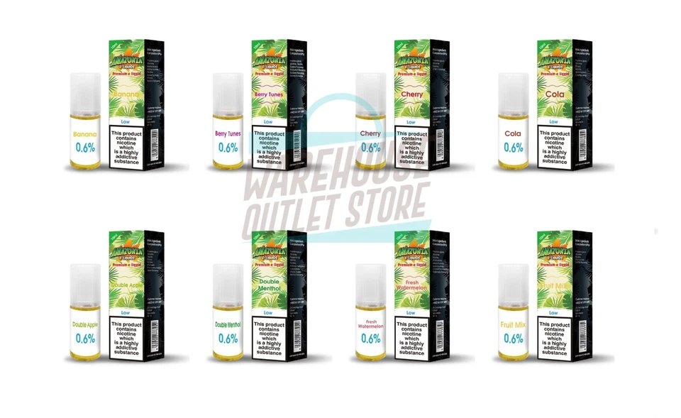 Amazonia E Liquid 10 X 10ml 3mg 6mg 12mg 18mg - Image 1 of 1