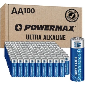 	Powermax AA Batteries 100 Ct Ultra Long Lasting 10-Year Shelf Life	 - Picture 1 of 6