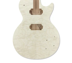 LP Style Mahogany Guitar Body Quilted Maple Veneer Set in Heel HH L7T - Picture 1 of 10