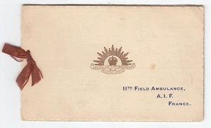 WWI Christmas Card sent to South AUSTRALIA 11th Fld Amb France 1918 Cpl G Battye - Imagen 1 de 3