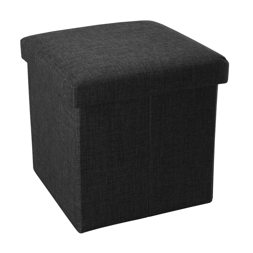 Foldable Seat Stool 30x30x30cm Ottoman Cube Space Foot Storage Box Pouffe - Image 1 of 1