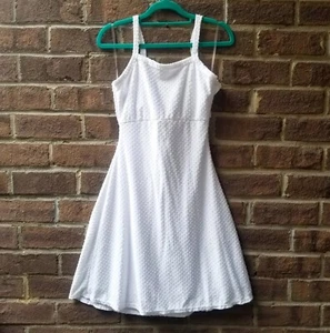 Olivia Rae Fit & Flare A-Line Skater Mini Dress Tie Open Back White- Small, NEW - Picture 1 of 12