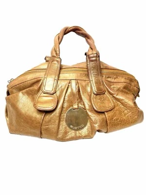 Bolso Cartera de Hombro GUSTTO Cala Marrón Bronce Cuero Correas Trenzadas Foto 1 de 4