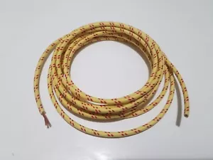 5 feet 10ga Vintage Braided Cloth Covered Primary Wire gauge 10 ga Yellow Red - Picture 1 of 3