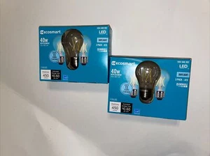 EcoSmart LED Edison Light Bulb Clear Filament 60-Watt 6 Bulbs A15 Dimmable - Picture 1 of 24