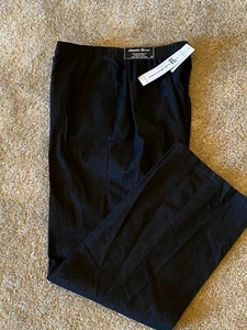 ALFRED DUNNER Black Twill Elastic Waist Classic Fit Pants - 14 - NWT $48 - Picture 1 of 3