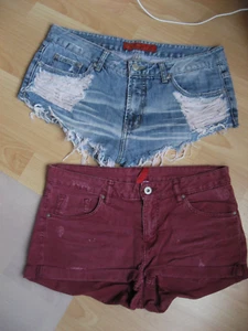 O.N.G. Jeans + Divided 2 Teile Designer lHotpants Shorts Jeans XS / S HINGUCKER - Bild 1 von 3