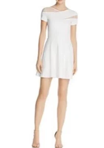 NWT Aqua Bloomingdale's Mesh Cutout Sz S WHITE Dress style WO-6024 $88 - Picture 1 of 4