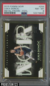 2019-20 Panini Noir Metal Frame FOTL #254 Luka Doncic Mavericks 8/11 PSA 8 NM-MT