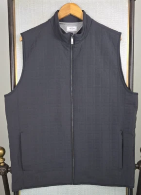 ADIDAS ADIPURE Mens Full Zip Thick Performance Vest Plaid Woven Size Large Golf - Image 1 of 4