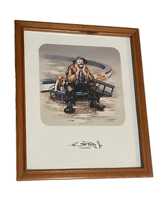 The Emmett Kelly Jr Collection  clown in Wooden Frame - Picture 1 of 4