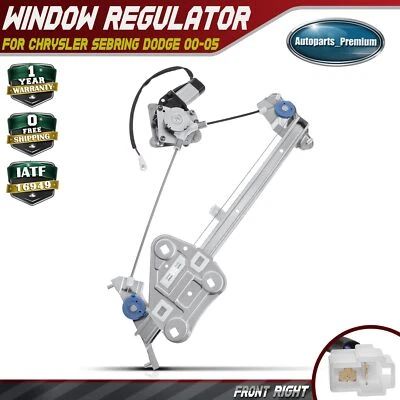 Power Window Regulator w/ Motor for Chrysler Sebring Dodge 2000-2005 Front Right - Image 1 of 4