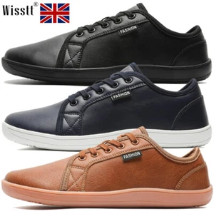 Mens Leather Wide Barefoot Minimalist Shoes Outdoor Trail Trainers Outdoor UK - Picture 1 of 61