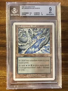 MTG✨UNDERGROUND RIVER✨Deckmasters BGS Quad 9’s++ MINT RARE Land 2001 POP 1 ! - Picture 1 of 8