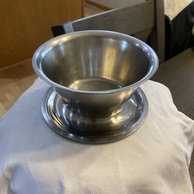 Prato de servir, feito na Dinamarca aço inoxidável 18/8 molho tigela pires - Imagem 1 de 4