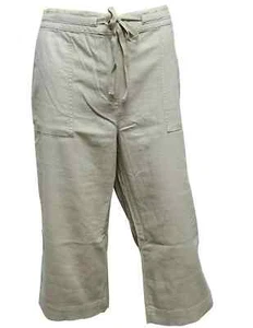 Pantalón J D Williams 3/4 Damas Lino Viscosa Recortado Suave Arena Beige Reino Unido 12 - Imagen 1 de 6