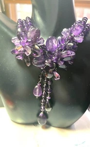 Vintage Amethyst & Sterling Halskette - signiert SOMS Statement Halskette - Bild 1 von 12