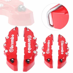 4 Pcs Red 3D Style Brake Caliper Covers Universal Car Disc Front & Rear Kits - Picture 1 of 12