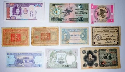 MIXED LOT 10 DIFFERENT WORLD PAPER MONEY BANKNOTES CURRENCY FOREIGN - #1 - Image 1 of 2