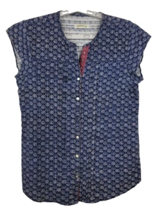 Orvis Women's Button Front Patterned Navy Blue Shirt Size Small (estimated) - Picture 1 of 5
