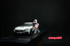 1/64 Skateboard girl Scene Minatures Doll Figures For Cars Vehicles Model Toy