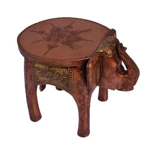 Wooden Decorative Rajastani Painting Elephant Stool Home Decorative Showpiece - Picture 1 of 5