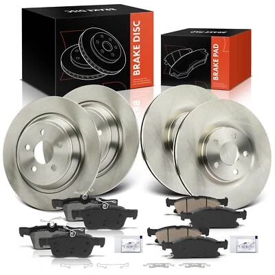 12 piezas rotores de freno de disco delanteros y traseros + pastillas de freno para Ford Edge 2015-2020 tracción delantera Foto 1 de 4