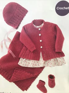 Crochet Pattern for Coat Hat Bootees & Blanket Sizes from 0 - 2 Years (118a) - Picture 1 of 1