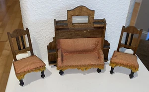 Antique doll house miniature pink Parlor Set 3/4 scale - Picture 1 of 3