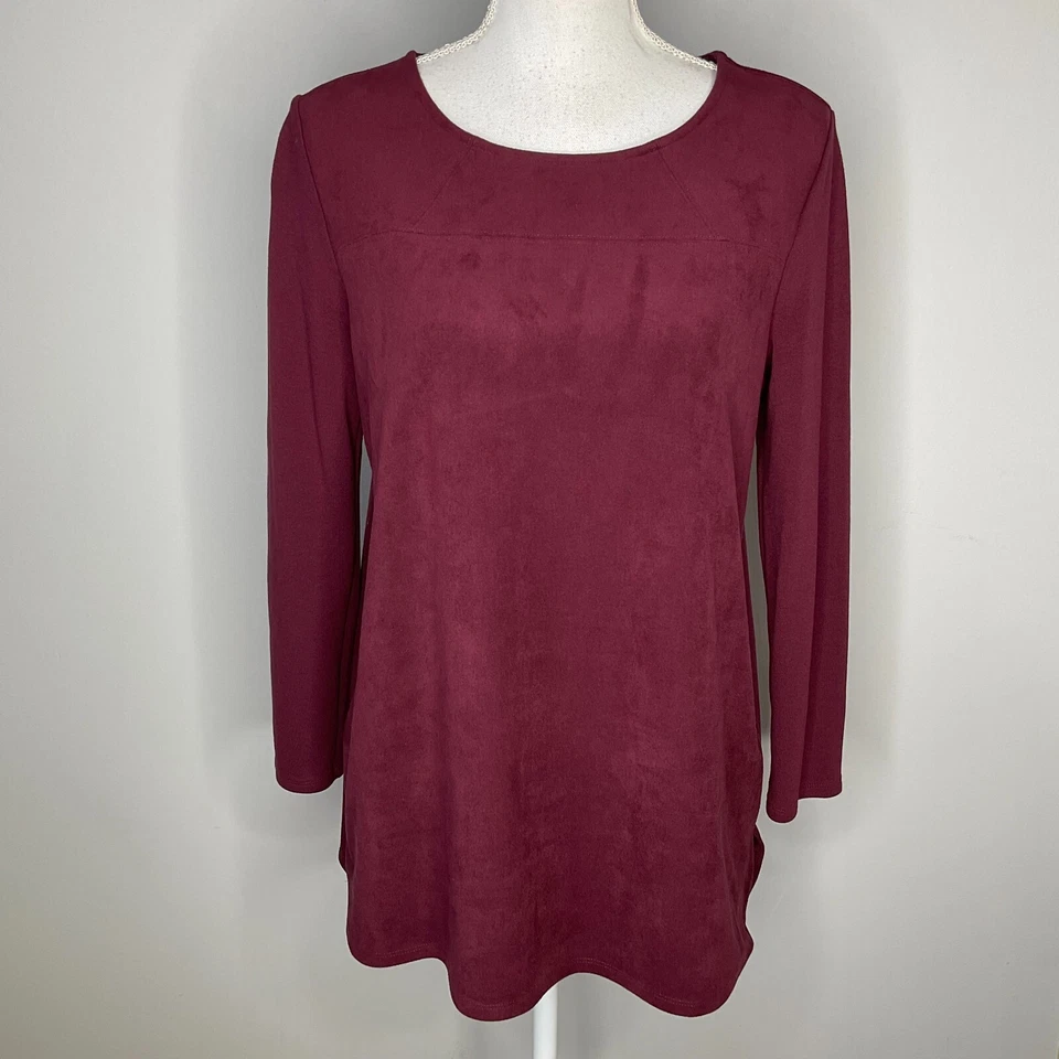 Top Chicos Petite Ponte de gamuza frontal para mujer talla mediana manga larga Foto 1 de 4